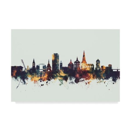 Trademark Fine Art Michael Tompsett 'Rostock Germany Skyline Iv' Canvas Art, 30x47 MT01820-C3047GG
